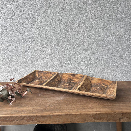 Rustic Primitive Wood Bowl - decorative coffee table bowl