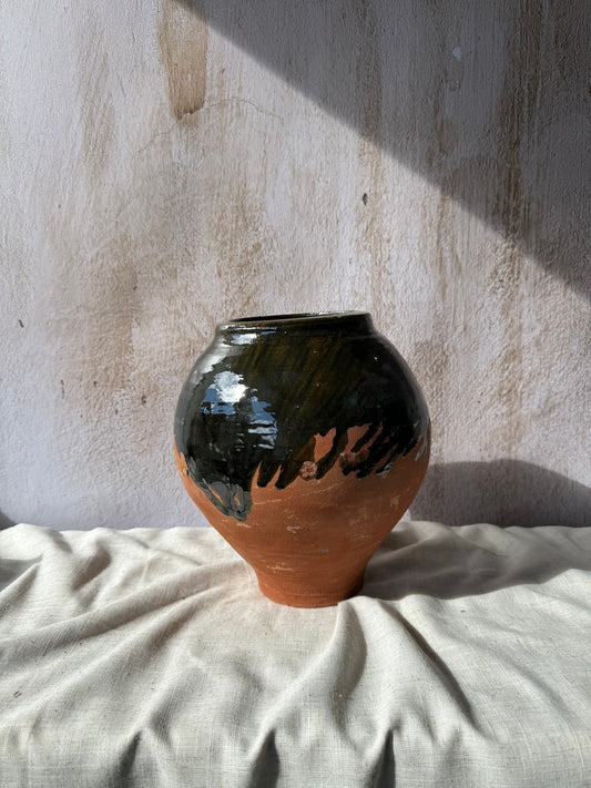 Terracotta vase, Turkish Olive Jar, Rustic Pottery, Vintage Vase, Primitive Jug, Wabi Sabi Vase, Home Decor Gift, Cozy Neutral Vase