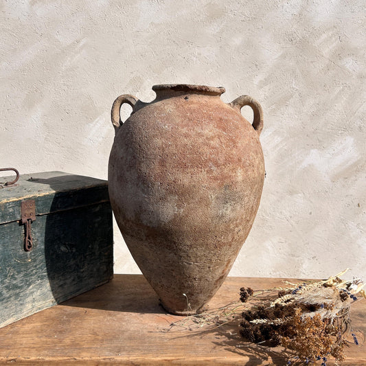 Clay vase, rustic vase, earthenware vase, pottery vase,  wabi sabi pottery, vase, primitive vessel, primitive vase, vessel, earthenware, rustic vessel, clay pot, large terracotta pot, france pottery, antique olive jar, flower vase, france conflit pot