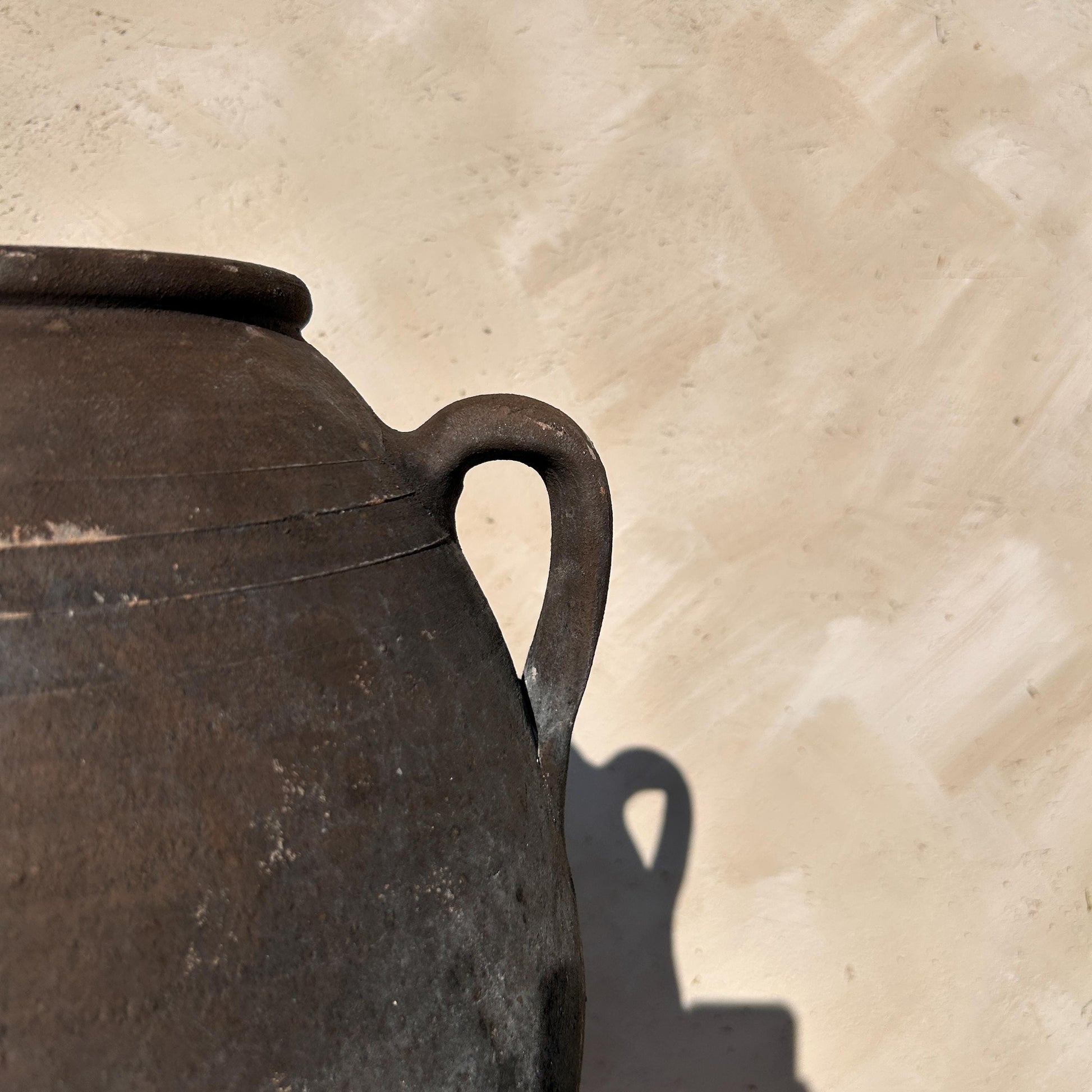 Clay vase, rustic vase, earthenware vase, pottery vase,  wabi sabi pottery, vase, primitive vessel, primitive vase, vessel, earthenware, rustic vessel, clay pot, large terracotta pot, france pottery, antique olive jar, flower vase, france conflit pot