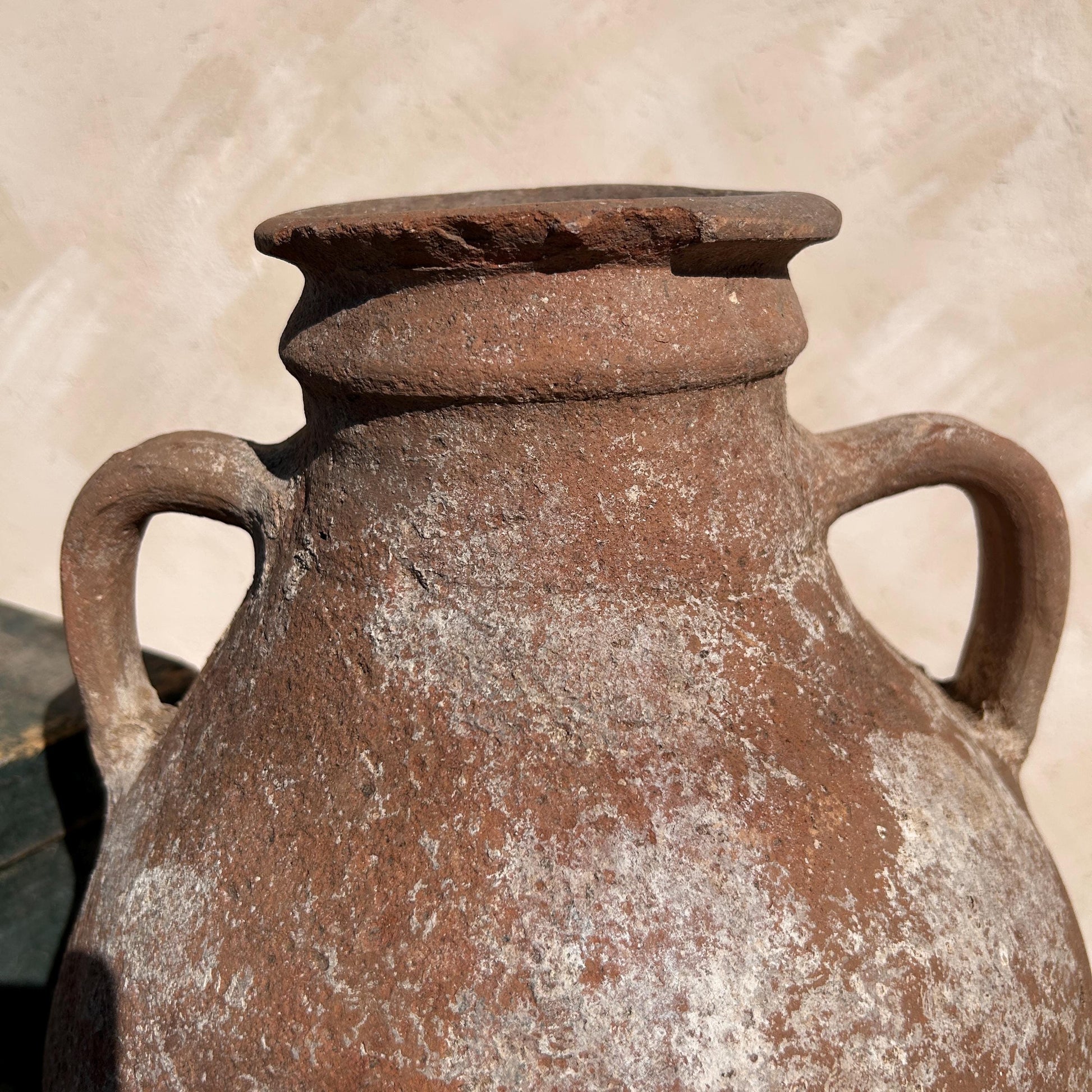 Clay vase, rustic vase, earthenware vase, pottery vase,  wabi sabi pottery, vase, primitive vessel, primitive vase, vessel, earthenware, rustic vessel, clay pot, large terracotta pot, france pottery, antique olive jar, flower vase, france conflit pot