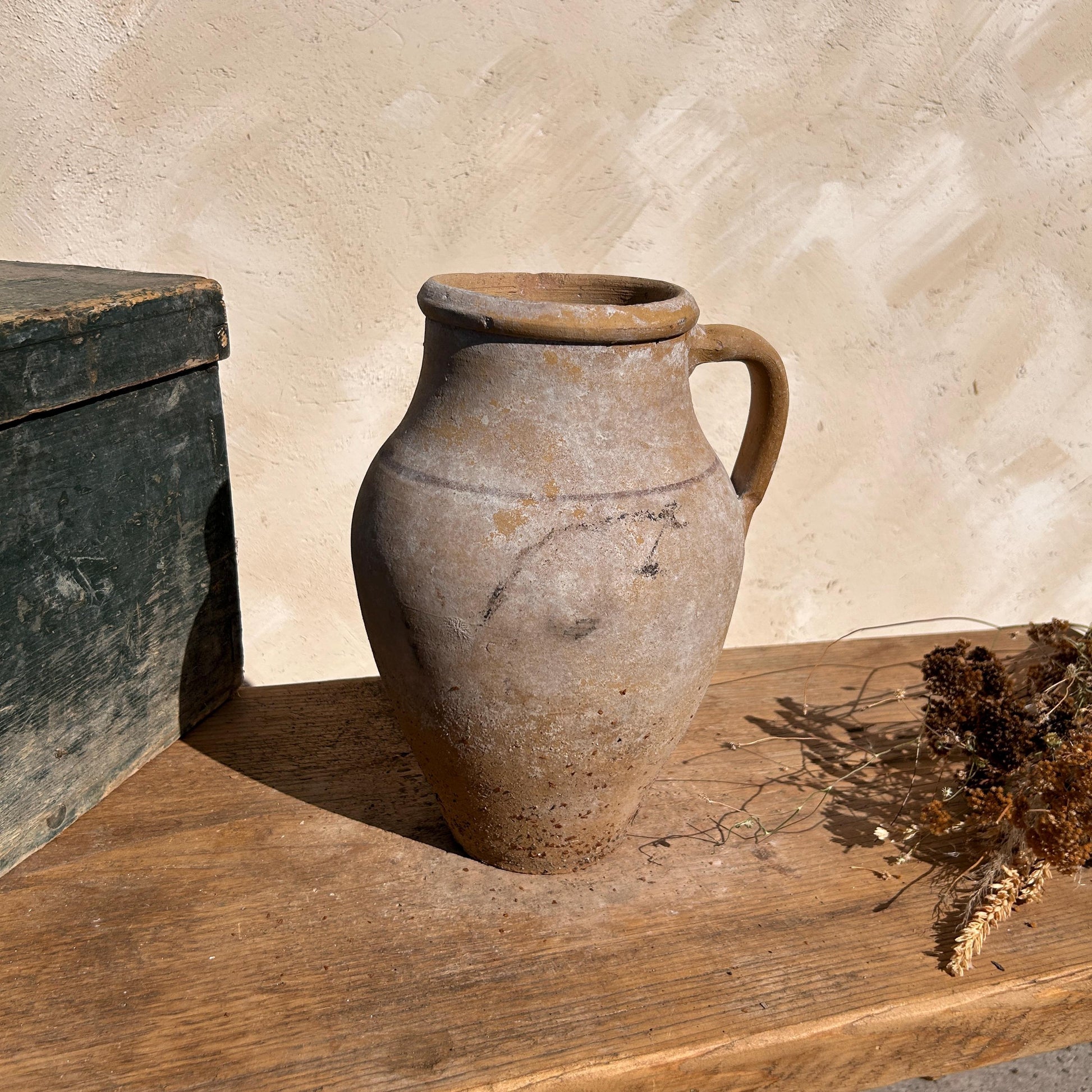 Clay vase, rustic vase, earthenware vase, pottery vase,  wabi sabi pottery, vase, primitive vessel, primitive vase, vessel, earthenware, rustic vessel, clay pot, large terracotta pot, france pottery, antique olive jar, flower vase, france conflit pot