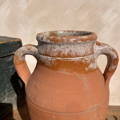 Clay vase, rustic vase, earthenware vase, pottery vase,  wabi sabi pottery, vase, primitive vessel, primitive vase, vessel, earthenware, rustic vessel, clay pot, large terracotta pot, france pottery, antique olive jar, flower vase, france conflit pot