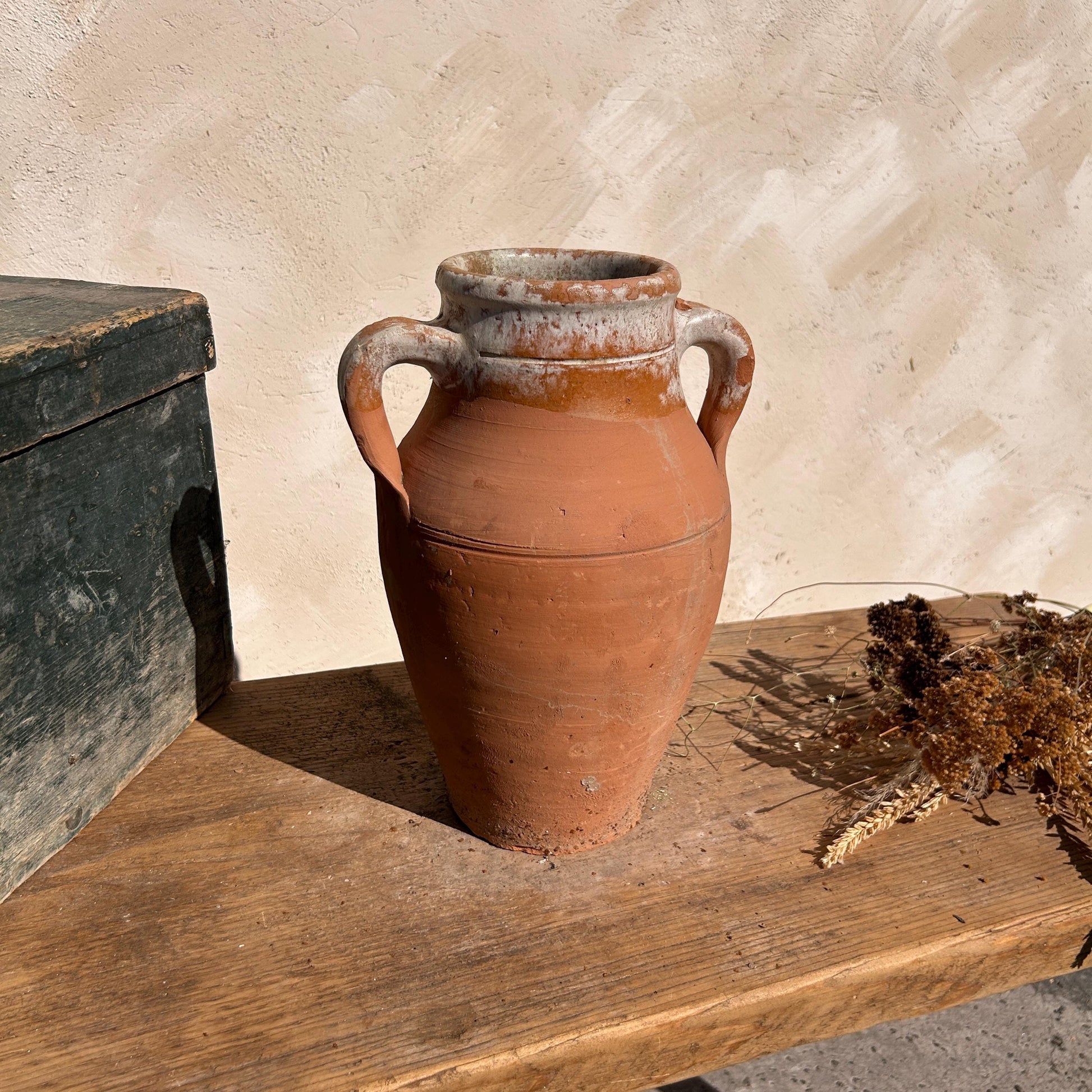 Clay vase, rustic vase, earthenware vase, pottery vase,  wabi sabi pottery, vase, primitive vessel, primitive vase, vessel, earthenware, rustic vessel, clay pot, large terracotta pot, france pottery, antique olive jar, flower vase, france conflit pot