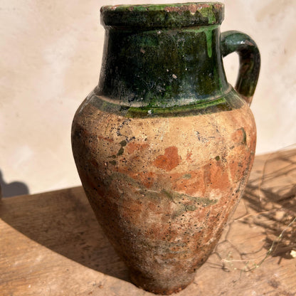 Clay vase, rustic vase, earthenware vase, pottery vase,  wabi sabi pottery, vase, primitive vessel, primitive vase, vessel, earthenware, rustic vessel, clay pot, large terracotta pot, france pottery, antique olive jar, flower vase, france conflit pot