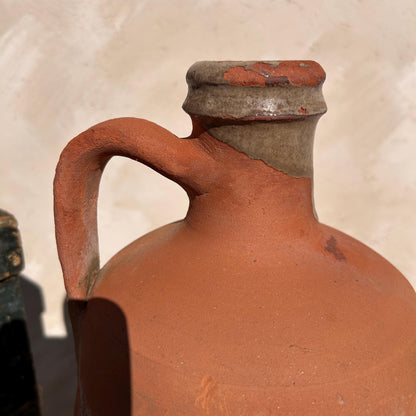 Clay vase, rustic vase, earthenware vase, pottery vase,  wabi sabi pottery, vase, primitive vessel, primitive vase, vessel, earthenware, rustic vessel, clay pot, large terracotta pot, france pottery, antique olive jar, flower vase, france conflit pot