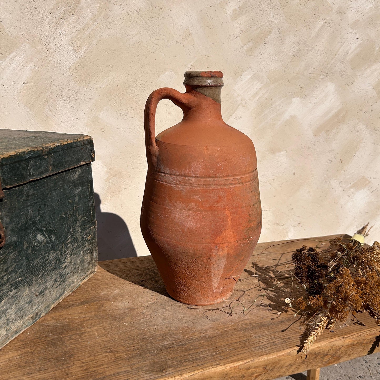 Clay vase, rustic vase, earthenware vase, pottery vase,  wabi sabi pottery, vase, primitive vessel, primitive vase, vessel, earthenware, rustic vessel, clay pot, large terracotta pot, france pottery, antique olive jar, flower vase, france conflit pot