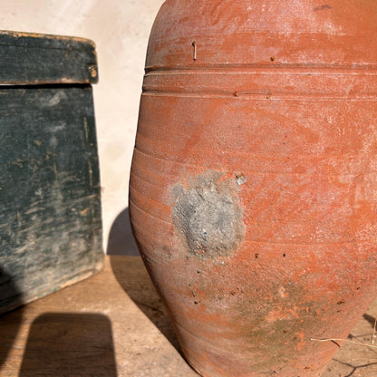 Clay vase, rustic vase, earthenware vase, pottery vase,  wabi sabi pottery, vase, primitive vessel, primitive vase, vessel, earthenware, rustic vessel, clay pot, large terracotta pot, france pottery, antique olive jar, flower vase, france conflit pot