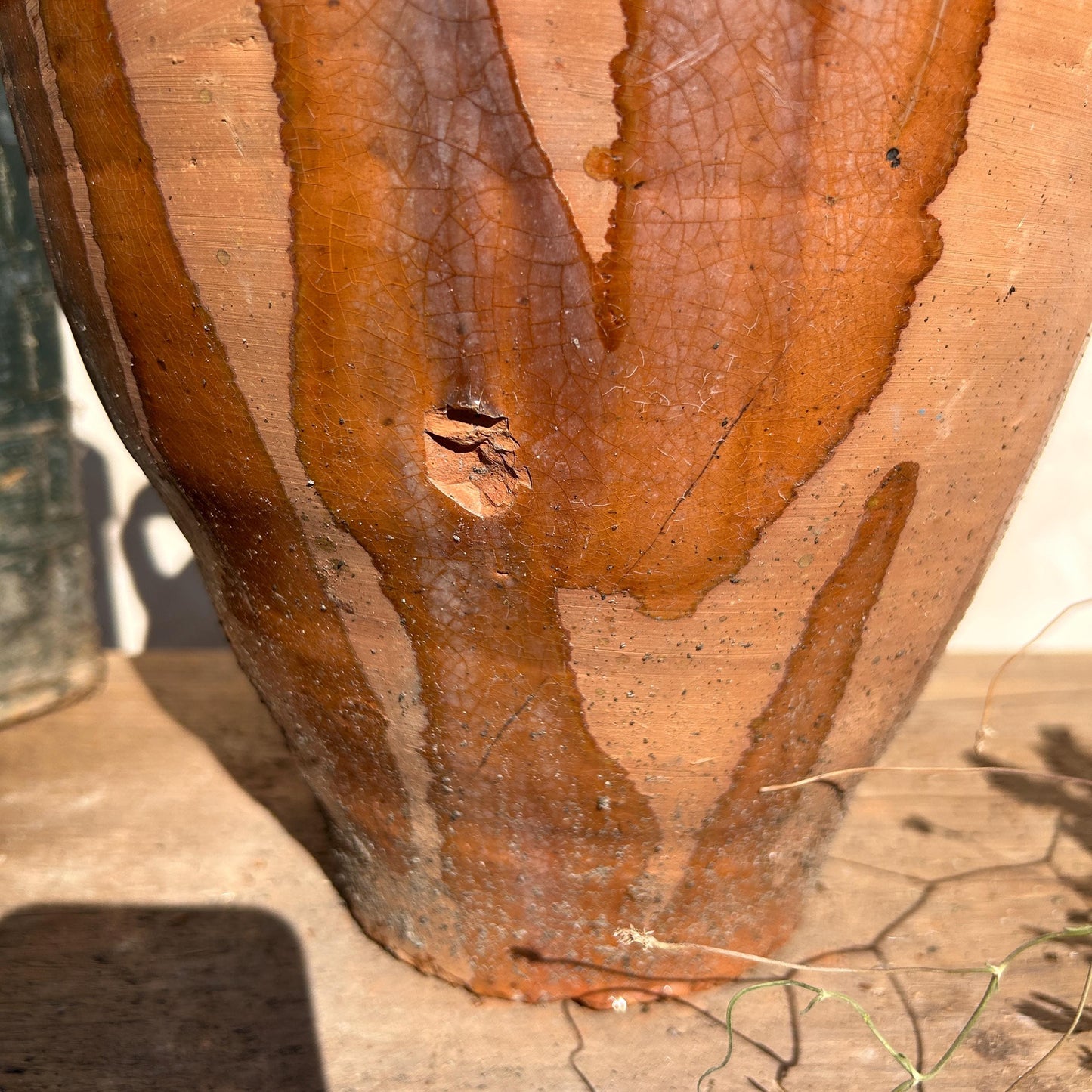 Clay vase, rustic vase, earthenware vase, pottery vase,  wabi sabi pottery, vase, primitive vessel, primitive vase, vessel, earthenware, rustic vessel, clay pot, large terracotta pot, france pottery, antique olive jar, flower vase, france conflit pot