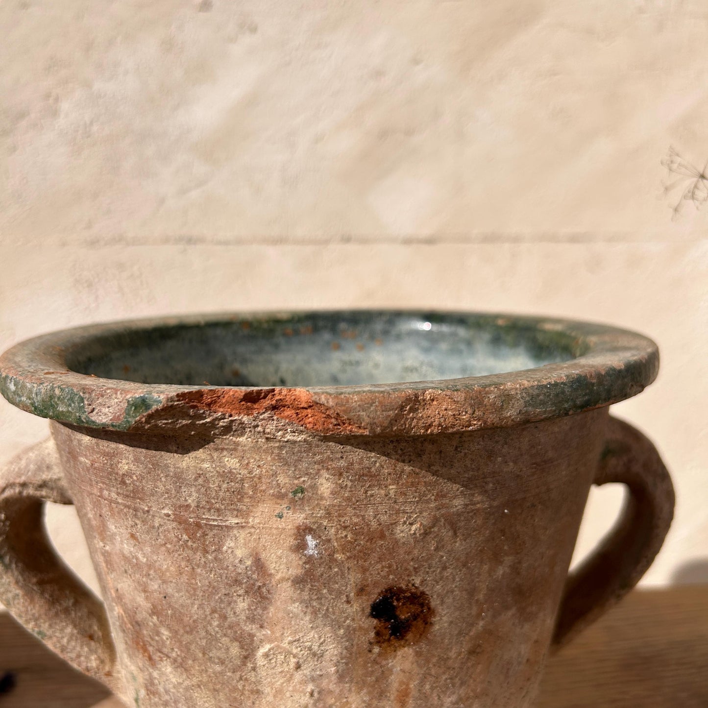 terracotta vase, antique olive jar, antique vase, wabi sabi vase, vintage vase, rustic vase, terracotta pot, pottery vase, home decor, home gift, large olive jar, primitive jug, Turkish vase, historic vessel, textured pottery, vintage farmhouse