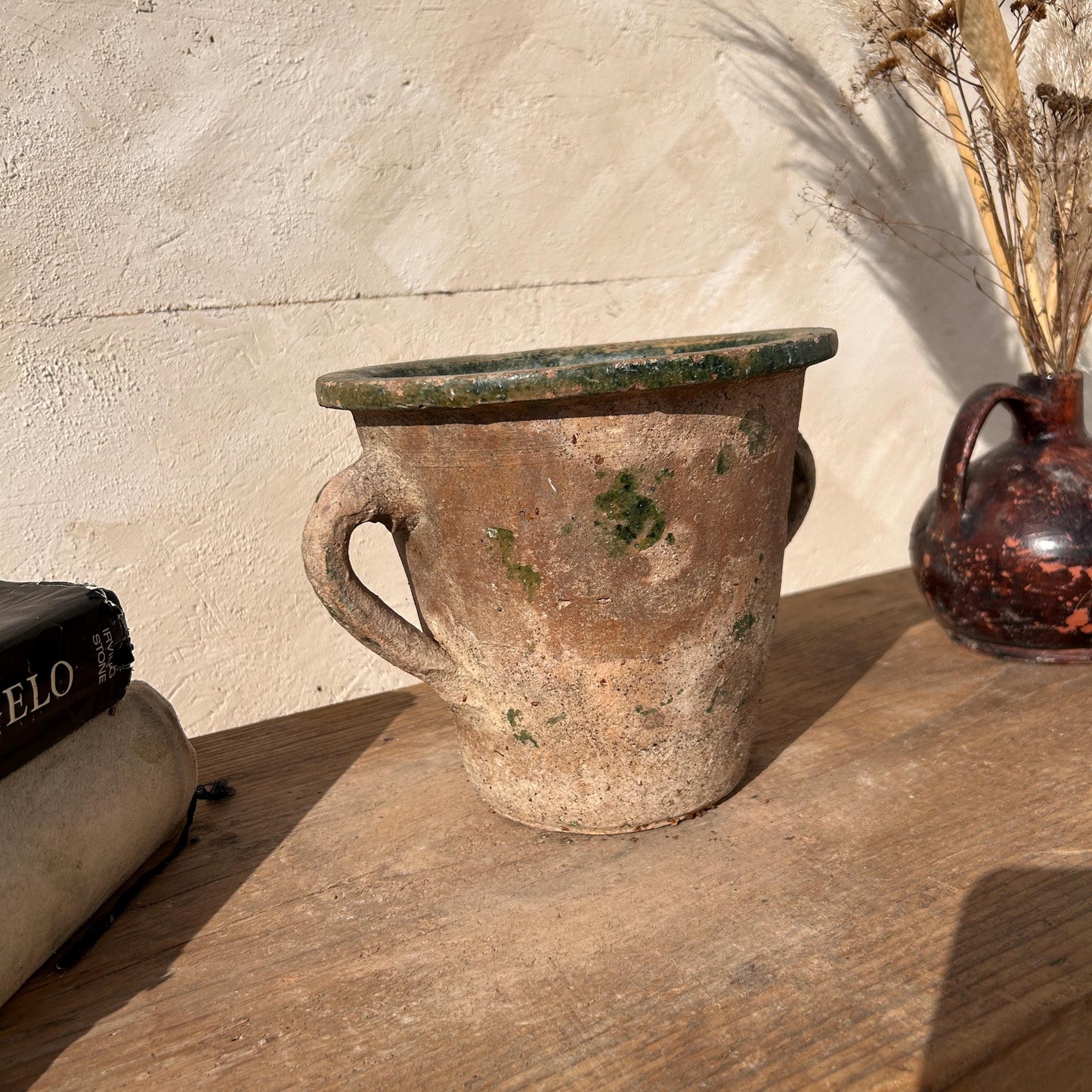 terracotta vase, antique olive jar, antique vase, wabi sabi vase, vintage vase, rustic vase, terracotta pot, pottery vase, home decor, home gift, large olive jar, primitive jug, Turkish vase, historic vessel, textured pottery, vintage farmhouse