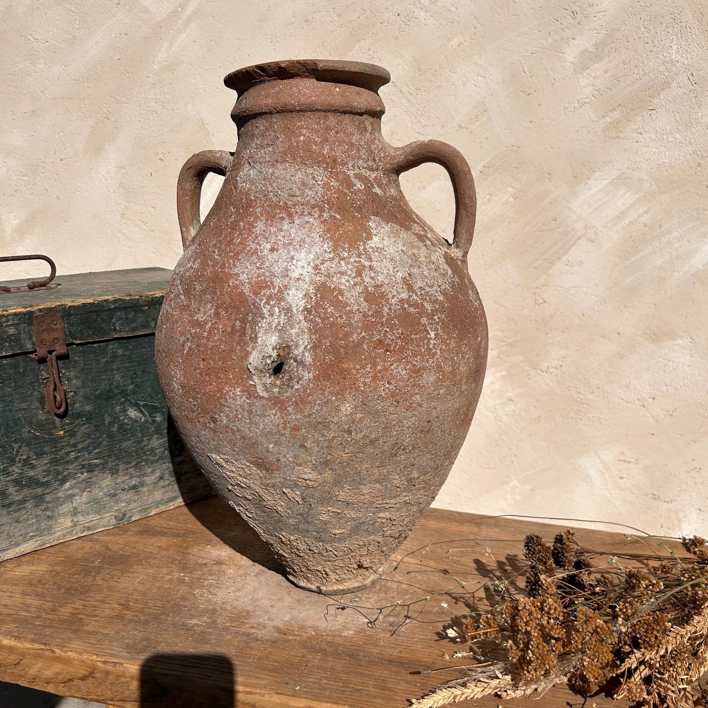 Clay vase, rustic vase, earthenware vase, pottery vase,  wabi sabi pottery, vase, primitive vessel, primitive vase, vessel, earthenware, rustic vessel, clay pot, large terracotta pot, france pottery, antique olive jar, flower vase, france conflit pot