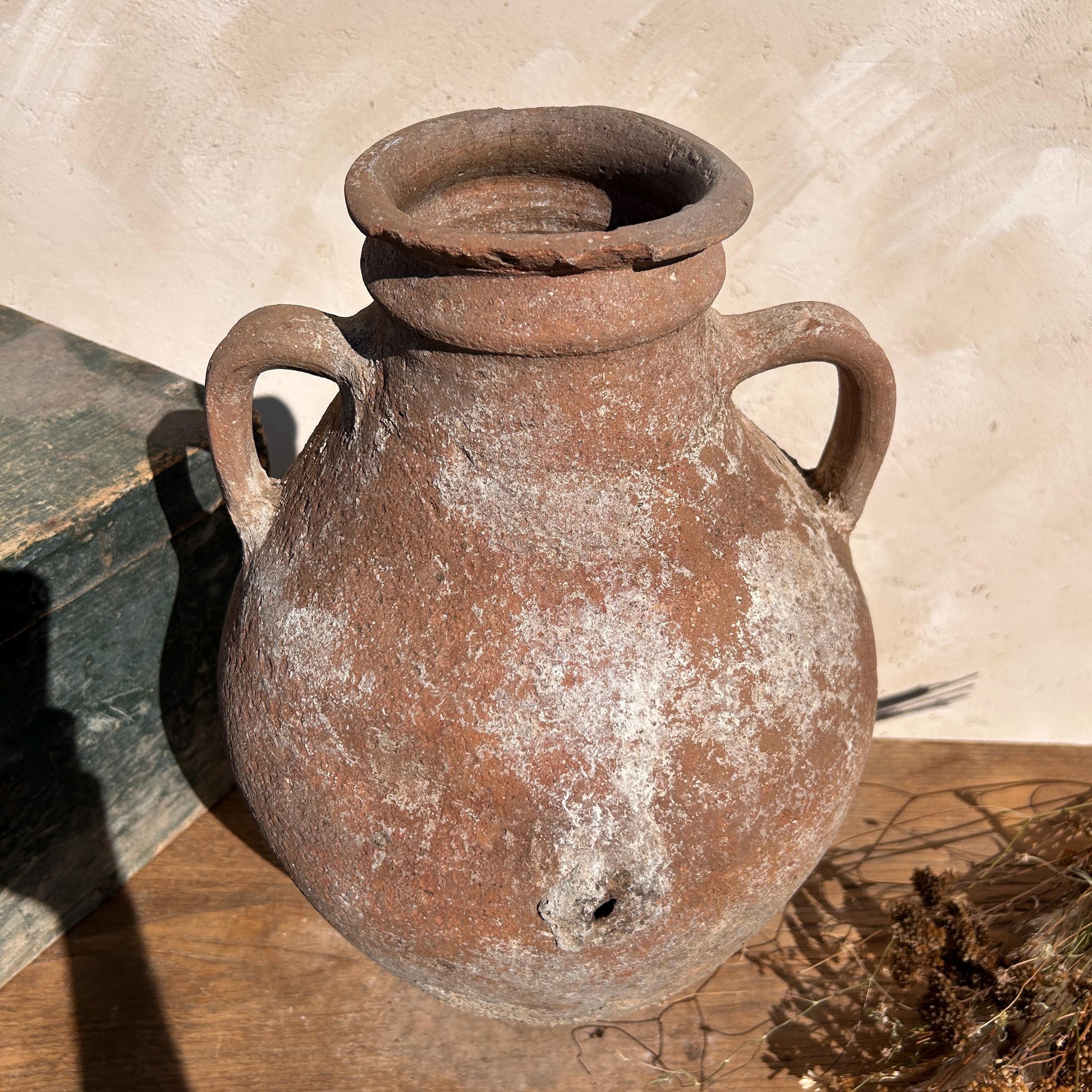 Clay vase, rustic vase, earthenware vase, pottery vase,  wabi sabi pottery, vase, primitive vessel, primitive vase, vessel, earthenware, rustic vessel, clay pot, large terracotta pot, france pottery, antique olive jar, flower vase, france conflit pot