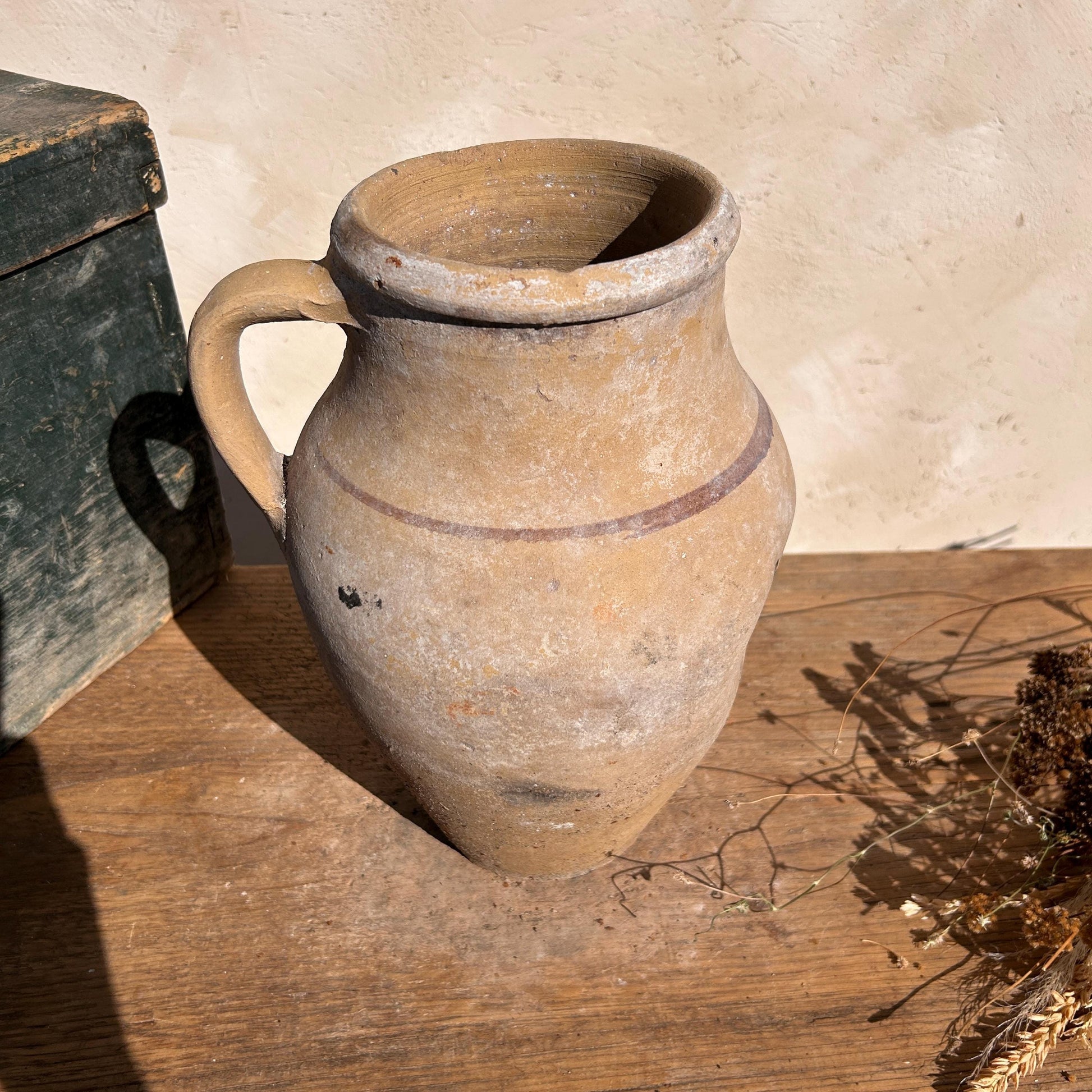 Clay vase, rustic vase, earthenware vase, pottery vase,  wabi sabi pottery, vase, primitive vessel, primitive vase, vessel, earthenware, rustic vessel, clay pot, large terracotta pot, france pottery, antique olive jar, flower vase, france conflit pot