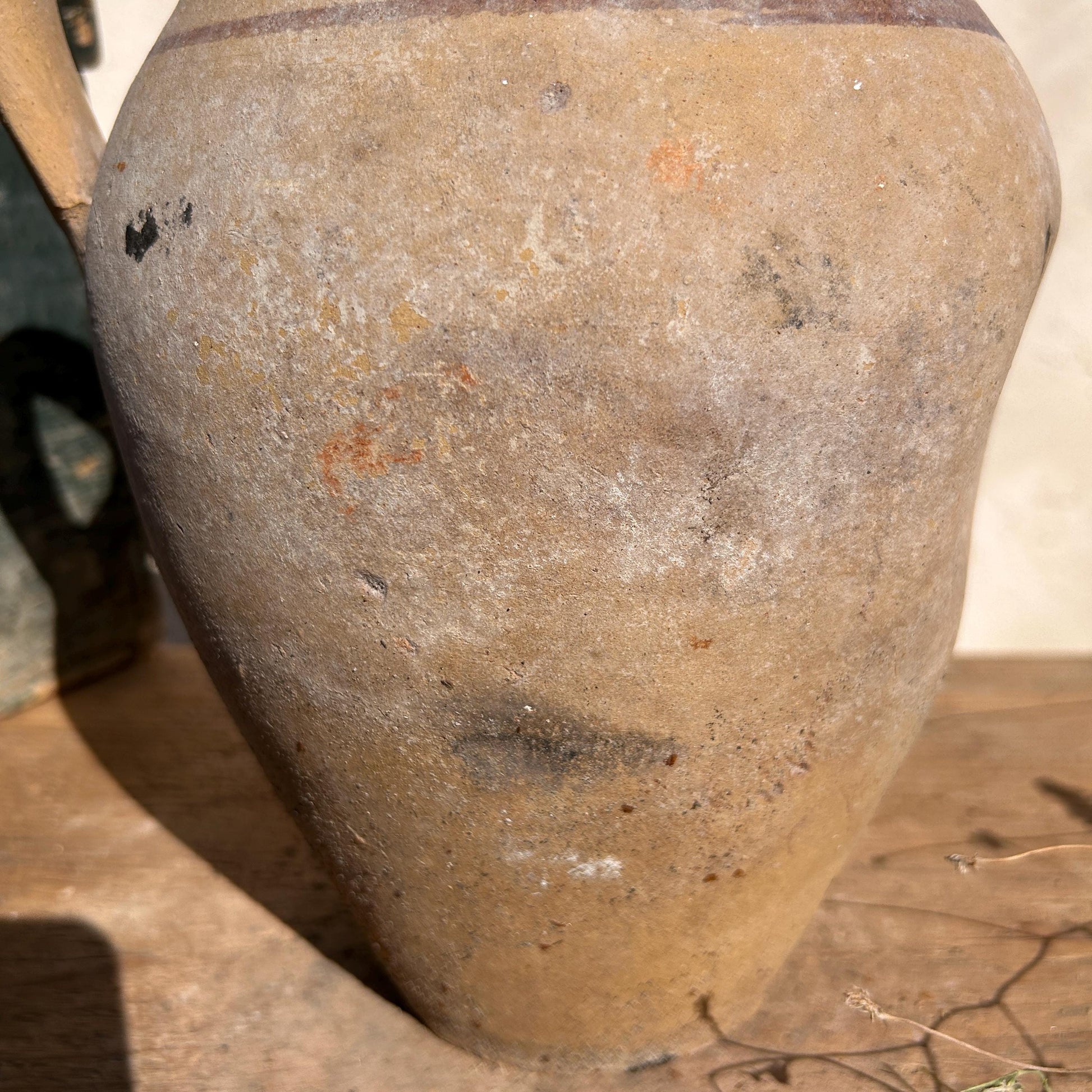 Clay vase, rustic vase, earthenware vase, pottery vase,  wabi sabi pottery, vase, primitive vessel, primitive vase, vessel, earthenware, rustic vessel, clay pot, large terracotta pot, france pottery, antique olive jar, flower vase, france conflit pot