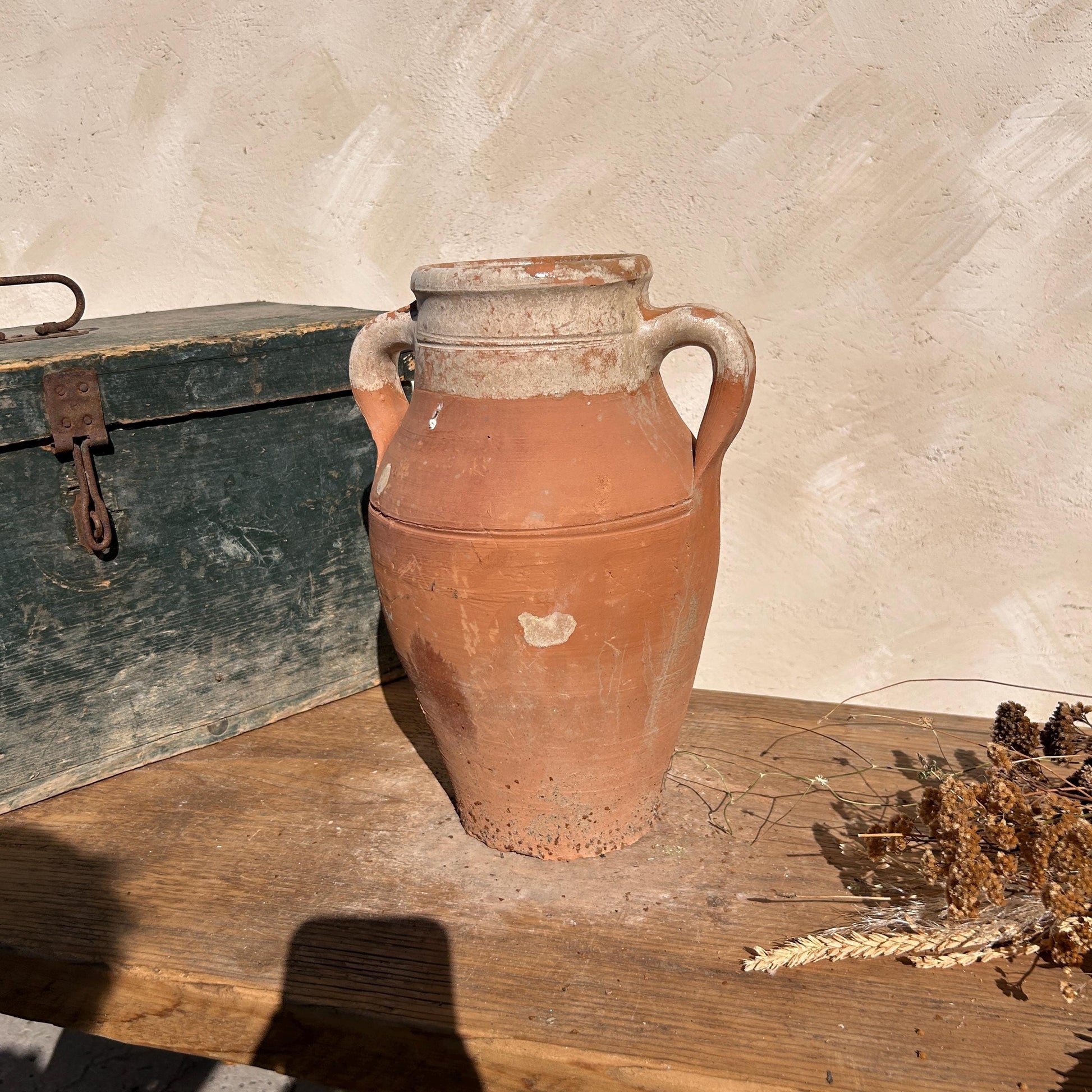 Clay vase, rustic vase, earthenware vase, pottery vase,  wabi sabi pottery, vase, primitive vessel, primitive vase, vessel, earthenware, rustic vessel, clay pot, large terracotta pot, france pottery, antique olive jar, flower vase, france conflit pot