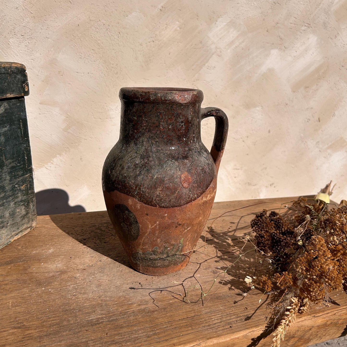 Clay vase, rustic vase, earthenware vase, pottery vase,  wabi sabi pottery, vase, primitive vessel, primitive vase, vessel, earthenware, rustic vessel, clay pot, large terracotta pot, france pottery, antique olive jar, flower vase, france conflit pot