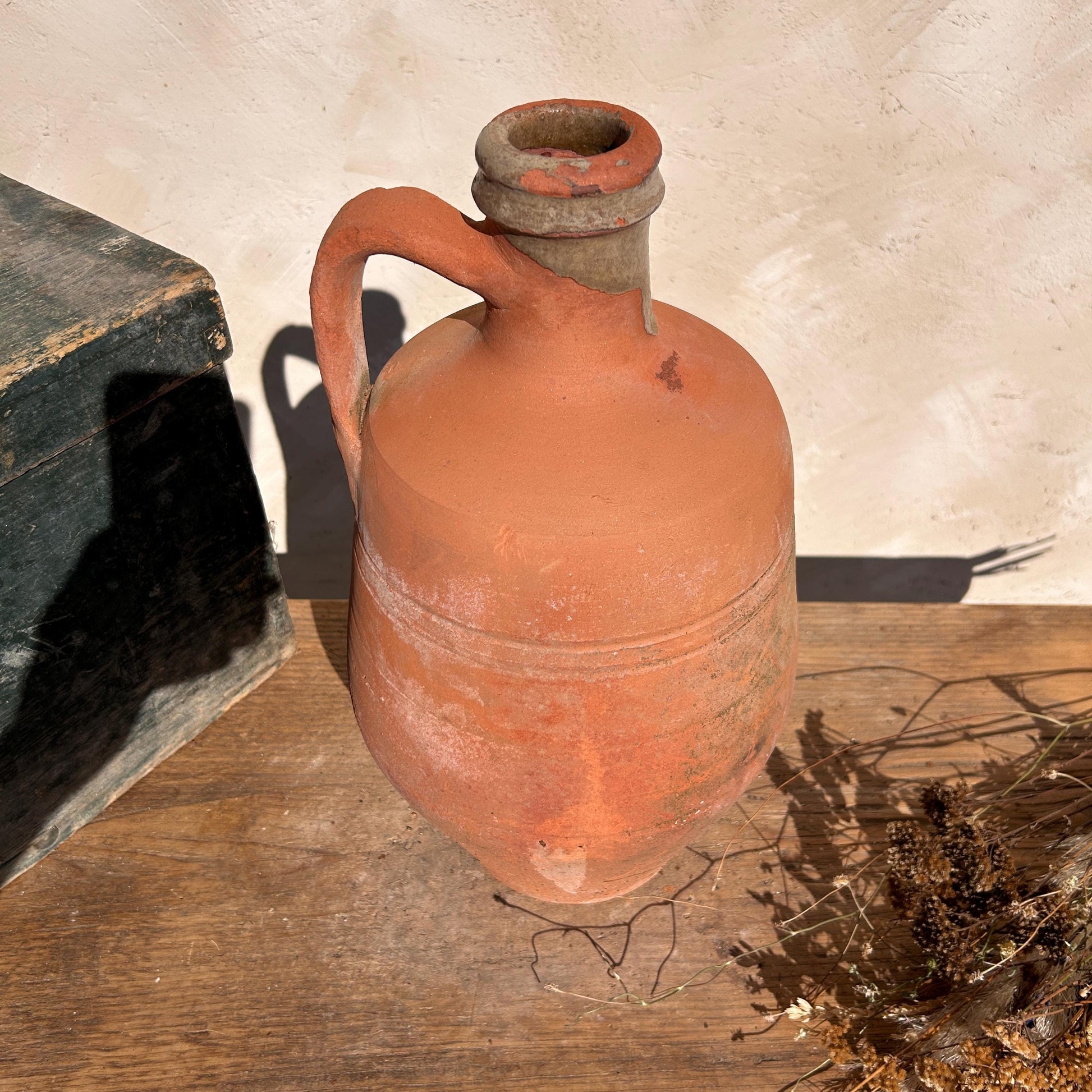 Clay vase, rustic vase, earthenware vase, pottery vase,  wabi sabi pottery, vase, primitive vessel, primitive vase, vessel, earthenware, rustic vessel, clay pot, large terracotta pot, france pottery, antique olive jar, flower vase, france conflit pot