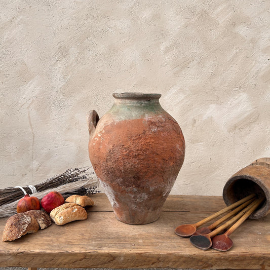 Clay vase, rustic vase, earthenware vase, pottery vase,  wabi sabi pottery, vase, primitive vessel, primitive vase, vessel, earthenware, rustic vessel, clay pot, large terracotta pot, france pottery, antique olive jar, flower vase, france conflit pot