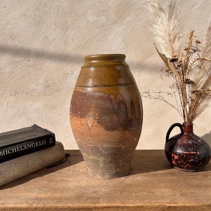 Clay vase, rustic vase, earthenware vase, pottery vase,  wabi sabi pottery, vase, primitive vessel, primitive vase, vessel, earthenware, rustic vessel, clay pot, large terracotta pot, france pottery, antique olive jar, flower vase, france conflit pot