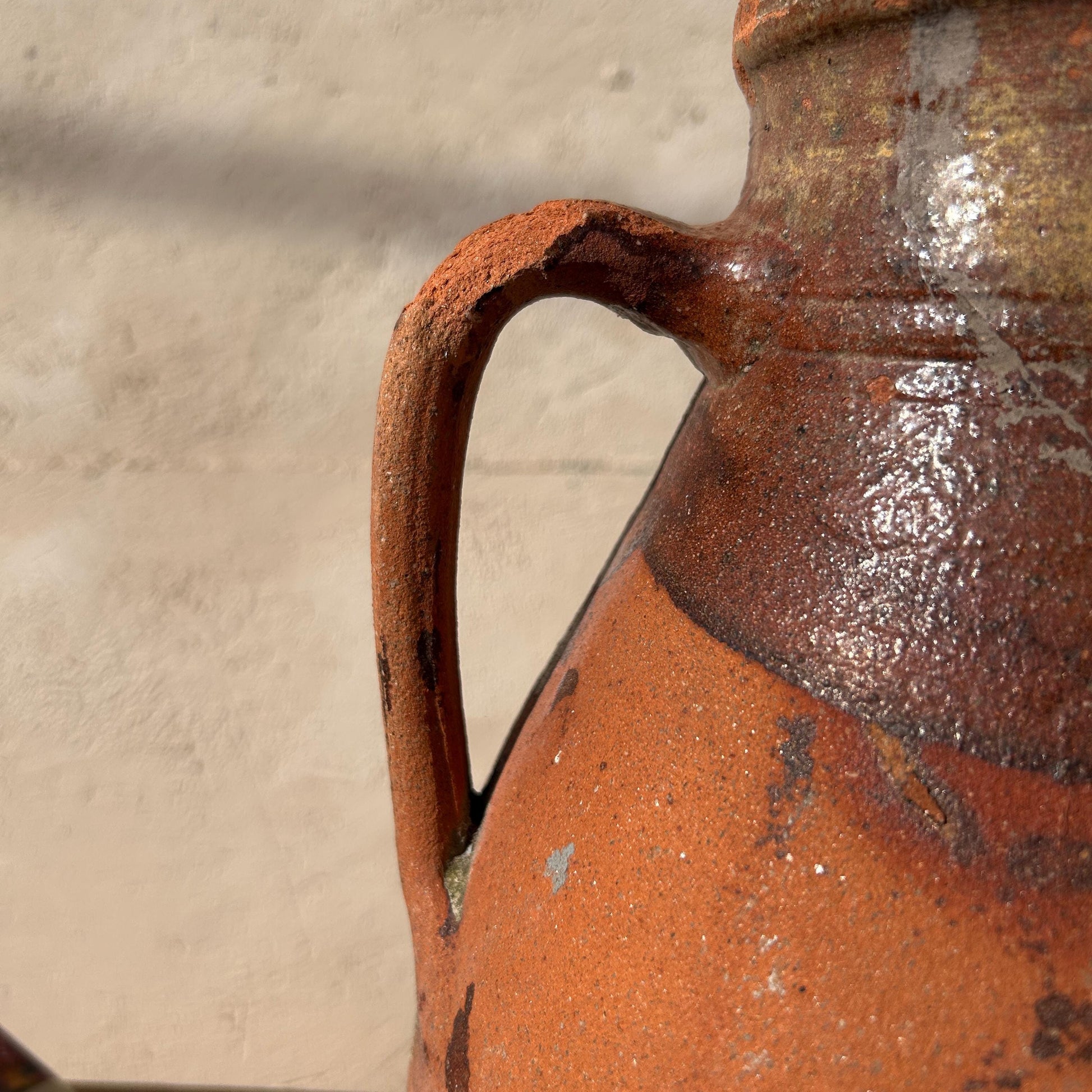 Clay vase, rustic vase, earthenware vase, pottery vase,  wabi sabi pottery, vase, primitive vessel, primitive vase, vessel, earthenware, rustic vessel, clay pot, large terracotta pot, france pottery, antique olive jar, flower vase, france conflit pot