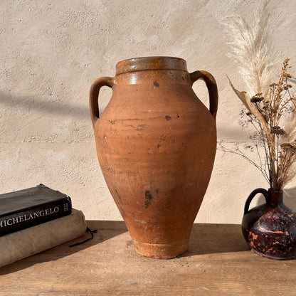 Clay vase, rustic vase, earthenware vase, pottery vase,  wabi sabi pottery, vase, primitive vessel, primitive vase, vessel, earthenware, rustic vessel, clay pot, large terracotta pot, france pottery, antique olive jar, flower vase, france conflit pot