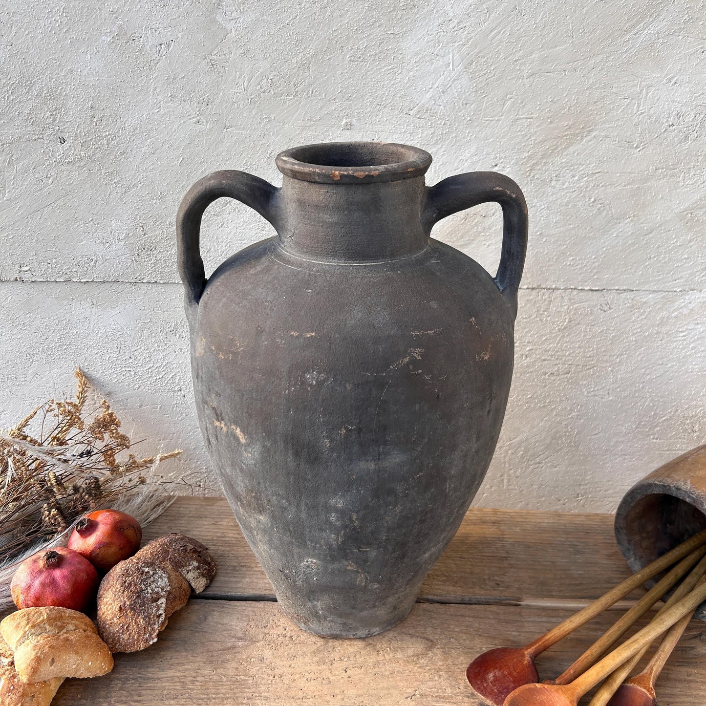 Clay vase, rustic vase, earthenware vase, pottery vase,  wabi sabi pottery, vase, primitive vessel, primitive vase, vessel, earthenware, rustic vessel, clay pot, large terracotta pot, france pottery, antique olive jar, flower vase, france conflit pot