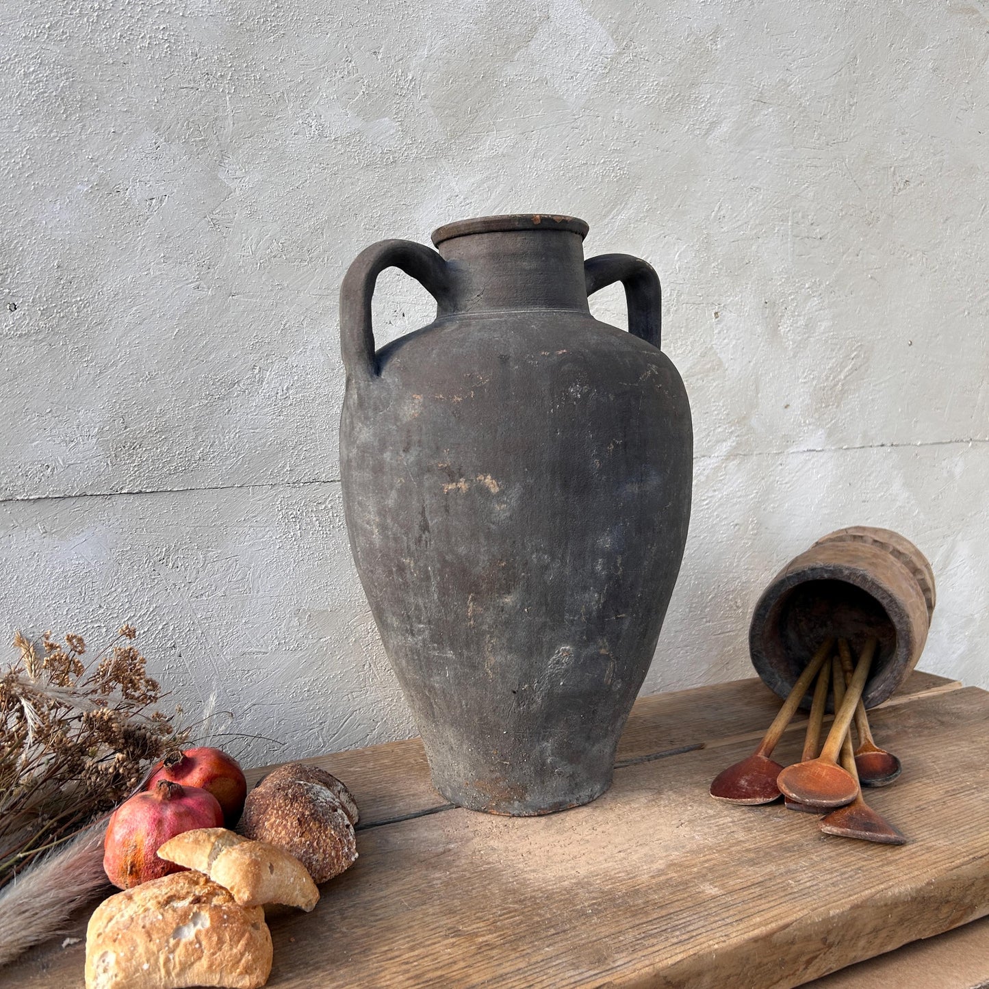 Clay vase, rustic vase, earthenware vase, pottery vase,  wabi sabi pottery, vase, primitive vessel, primitive vase, vessel, earthenware, rustic vessel, clay pot, large terracotta pot, france pottery, antique olive jar, flower vase, france conflit pot