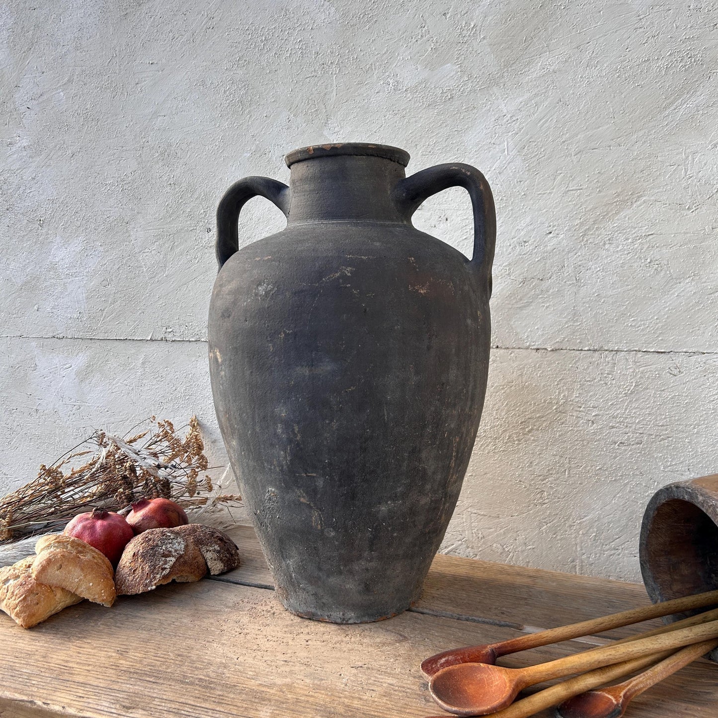 Clay vase, rustic vase, earthenware vase, pottery vase,  wabi sabi pottery, vase, primitive vessel, primitive vase, vessel, earthenware, rustic vessel, clay pot, large terracotta pot, france pottery, antique olive jar, flower vase, france conflit pot