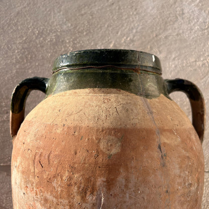 Clay vase, rustic vase, earthenware vase, pottery vase,  wabi sabi pottery, vase, primitive vessel, primitive vase, vessel, earthenware, rustic vessel, clay pot, large terracotta pot, france pottery, antique olive jar, flower vase, france conflit pot