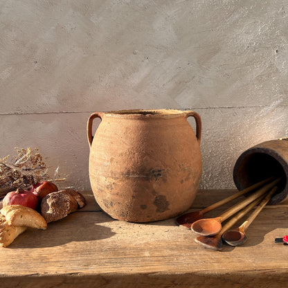 Clay vase, rustic vase, earthenware vase, pottery vase,  wabi sabi pottery, vase, primitive vessel, primitive vase, vessel, earthenware, rustic vessel, clay pot, large terracotta pot, france pottery, antique olive jar, flower vase, france conflit pot