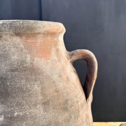 Clay vase, rustic vase, earthenware vase, pottery vase,  wabi sabi pottery, vase, primitive vessel, primitive vase, vessel, earthenware, rustic vessel, clay pot, large terracotta pot, france pottery, antique olive jar, flower vase, france conflit pot