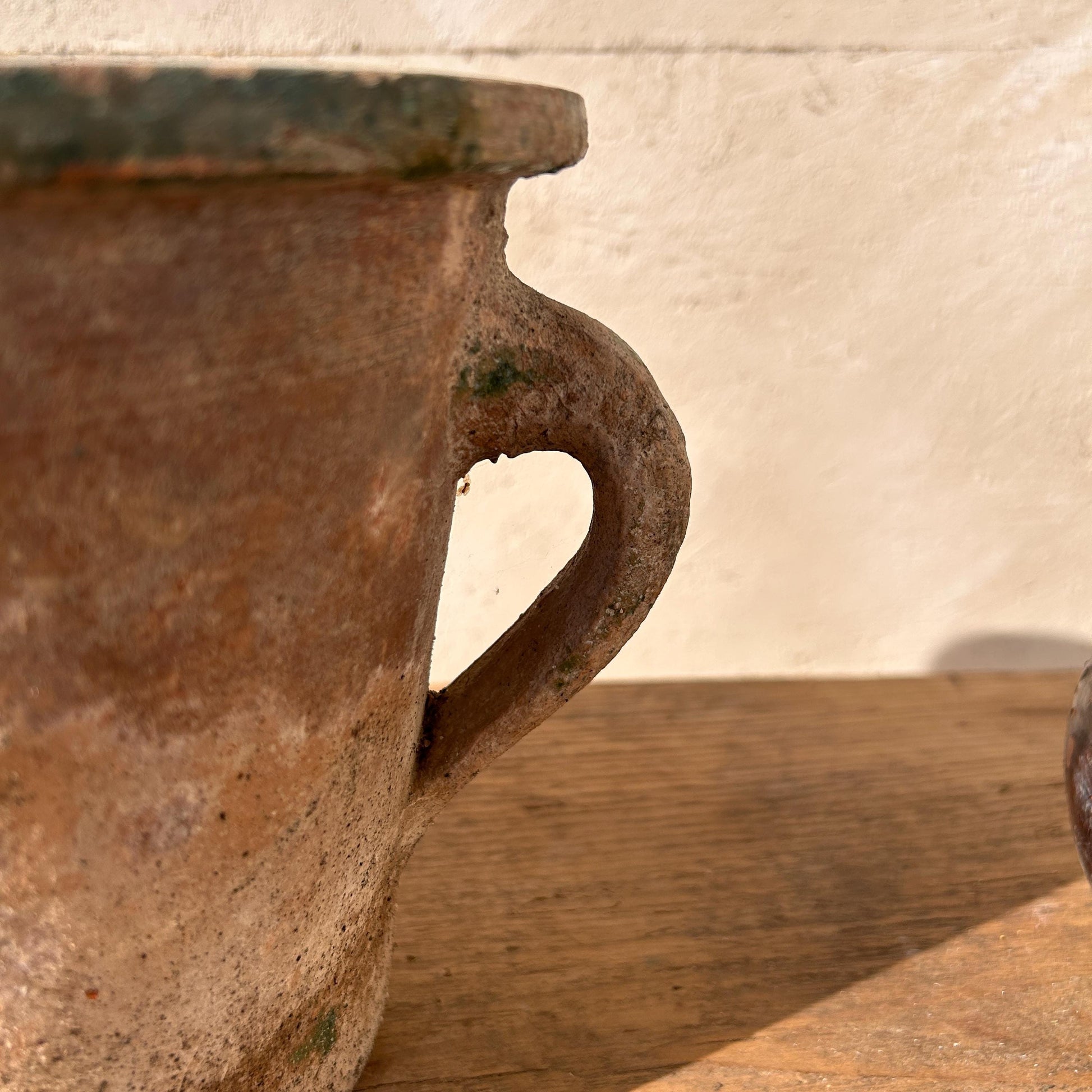 terracotta vase, antique olive jar, antique vase, wabi sabi vase, vintage vase, rustic vase, terracotta pot, pottery vase, home decor, home gift, large olive jar, primitive jug, Turkish vase, historic vessel, textured pottery, vintage farmhouse