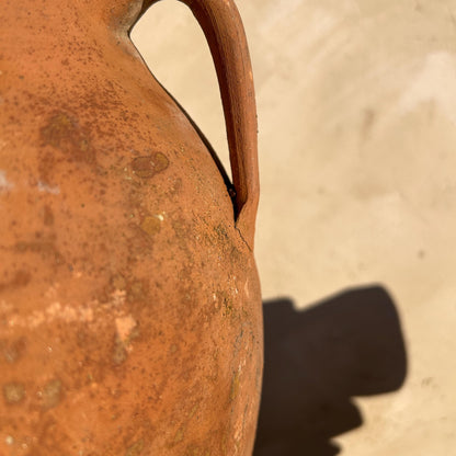 terracotta vase, antique olive jar, antique vase, wabi sabi vase, vintage vase, rustic vase, terracotta pot, pottery vase, home decor, home gift, large olive jar, primitive jug, Turkish vase, historic vessel, textured pottery, vintage farmhouse