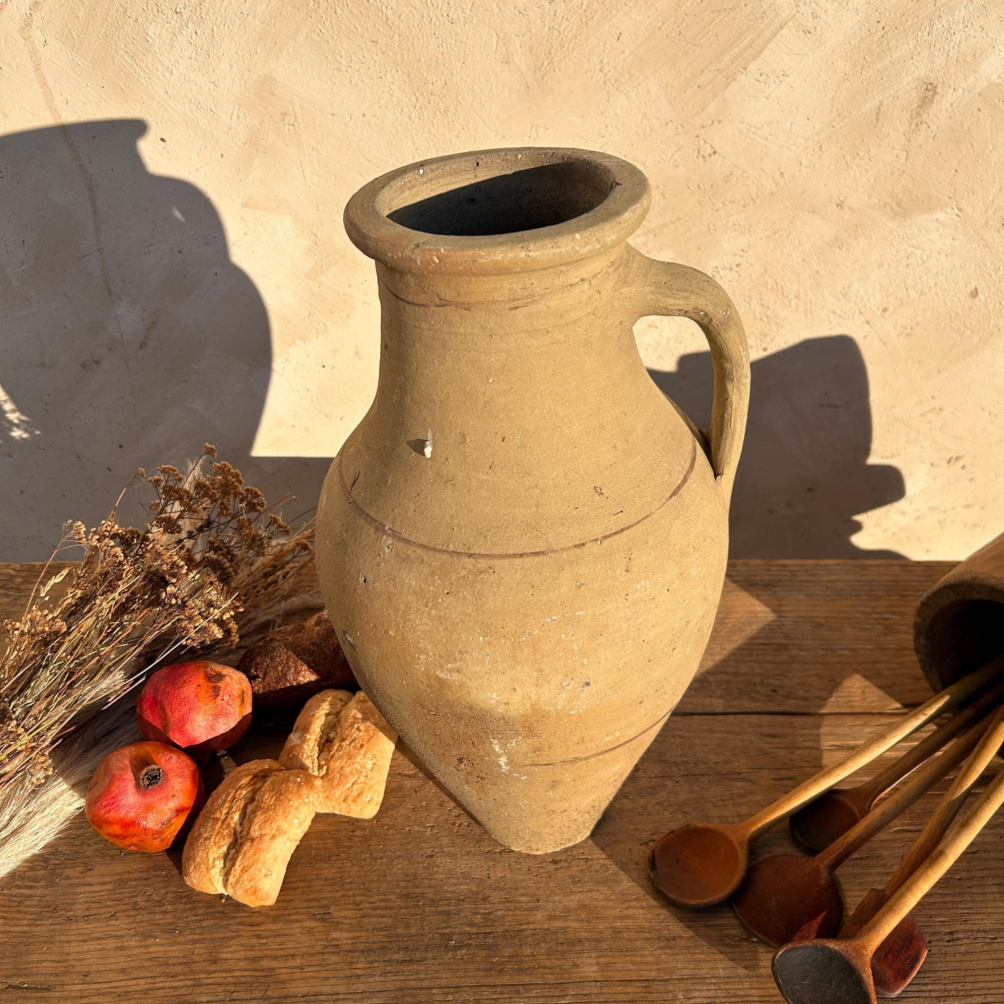 Clay vase, rustic vase, earthenware vase, pottery vase,  wabi sabi pottery, vase, primitive vessel, primitive vase, vessel, earthenware, rustic vessel, clay pot, large terracotta pot, france pottery, antique olive jar, flower vase, france conflit pot