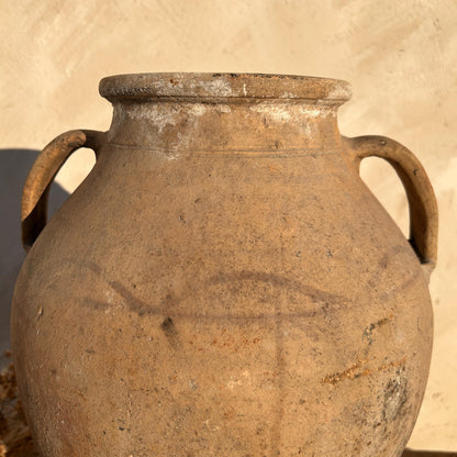 Clay vase, rustic vase, earthenware vase, pottery vase,  wabi sabi pottery, vase, primitive vessel, primitive vase, vessel, earthenware, rustic vessel, clay pot, large terracotta pot, france pottery, antique olive jar, flower vase, france conflit pot