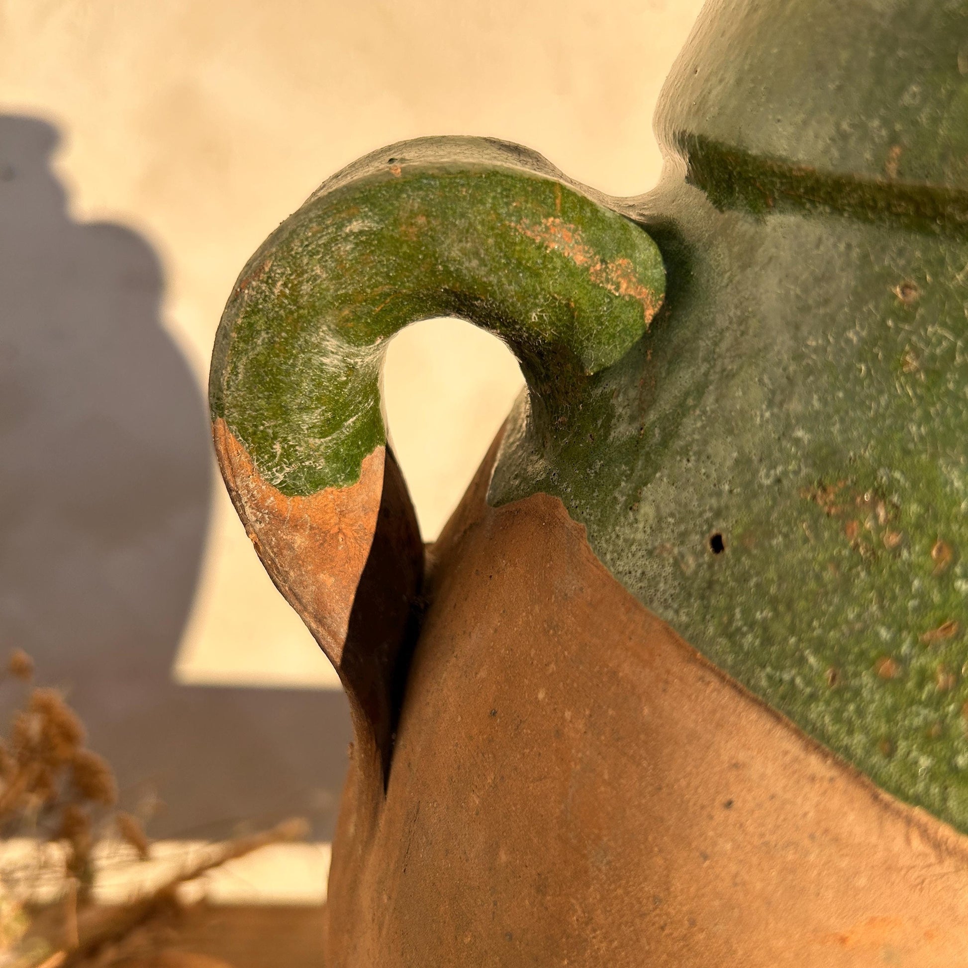 Clay vase, rustic vase, earthenware vase, pottery vase,  wabi sabi pottery, vase, primitive vessel, primitive vase, vessel, earthenware, rustic vessel, clay pot, large terracotta pot, france pottery, antique olive jar, flower vase, france conflit pot