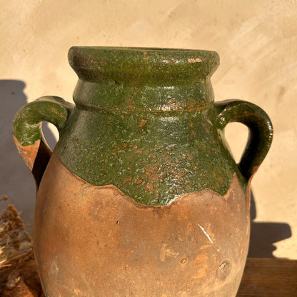 Clay vase, rustic vase, earthenware vase, pottery vase,  wabi sabi pottery, vase, primitive vessel, primitive vase, vessel, earthenware, rustic vessel, clay pot, large terracotta pot, france pottery, antique olive jar, flower vase, france conflit pot