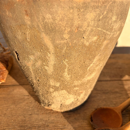 Clay vase, rustic vase, earthenware vase, pottery vase,  wabi sabi pottery, vase, primitive vessel, primitive vase, vessel, earthenware, rustic vessel, clay pot, large terracotta pot, france pottery, antique olive jar, flower vase, france conflit pot