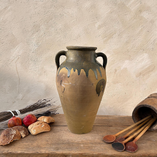 Clay vase, rustic vase, earthenware vase, pottery vase,  wabi sabi pottery, vase, primitive vessel, primitive vase, vessel, earthenware, rustic vessel, clay pot, large terracotta pot, france pottery, antique olive jar, flower vase, france conflit pot