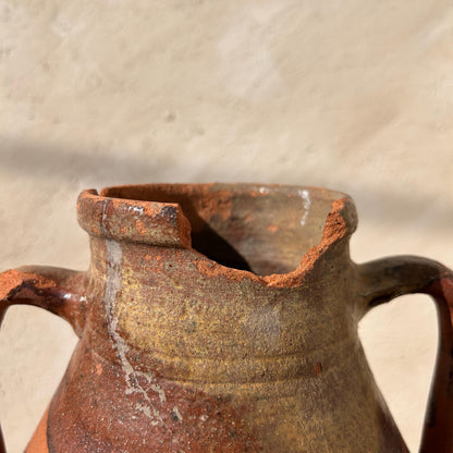 Clay vase, rustic vase, earthenware vase, pottery vase,  wabi sabi pottery, vase, primitive vessel, primitive vase, vessel, earthenware, rustic vessel, clay pot, large terracotta pot, france pottery, antique olive jar, flower vase, france conflit pot