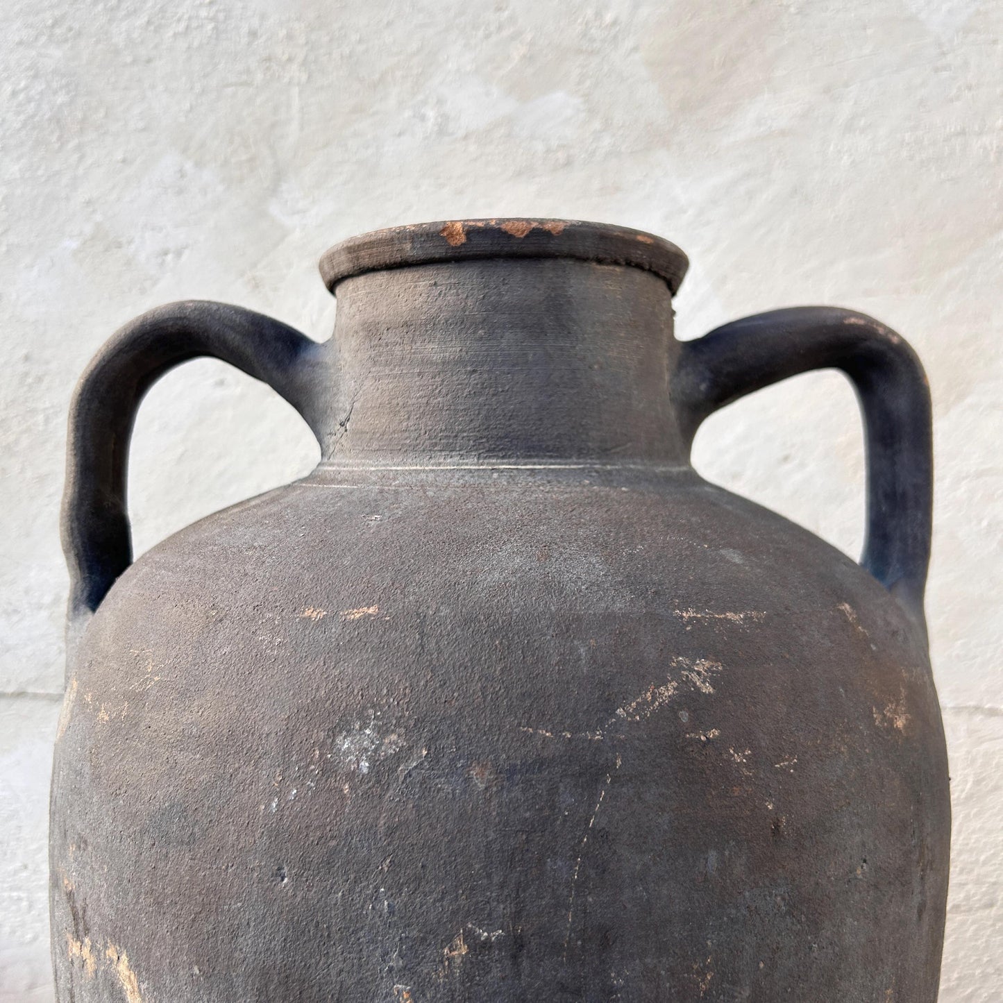 Clay vase, rustic vase, earthenware vase, pottery vase,  wabi sabi pottery, vase, primitive vessel, primitive vase, vessel, earthenware, rustic vessel, clay pot, large terracotta pot, france pottery, antique olive jar, flower vase, france conflit pot