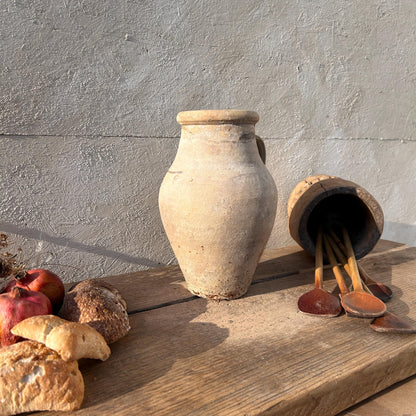 Clay vase, rustic vase, earthenware vase, pottery vase,  wabi sabi pottery, vase, primitive vessel, primitive vase, vessel, earthenware, rustic vessel, clay pot, large terracotta pot, france pottery, antique olive jar, flower vase, france conflit pot