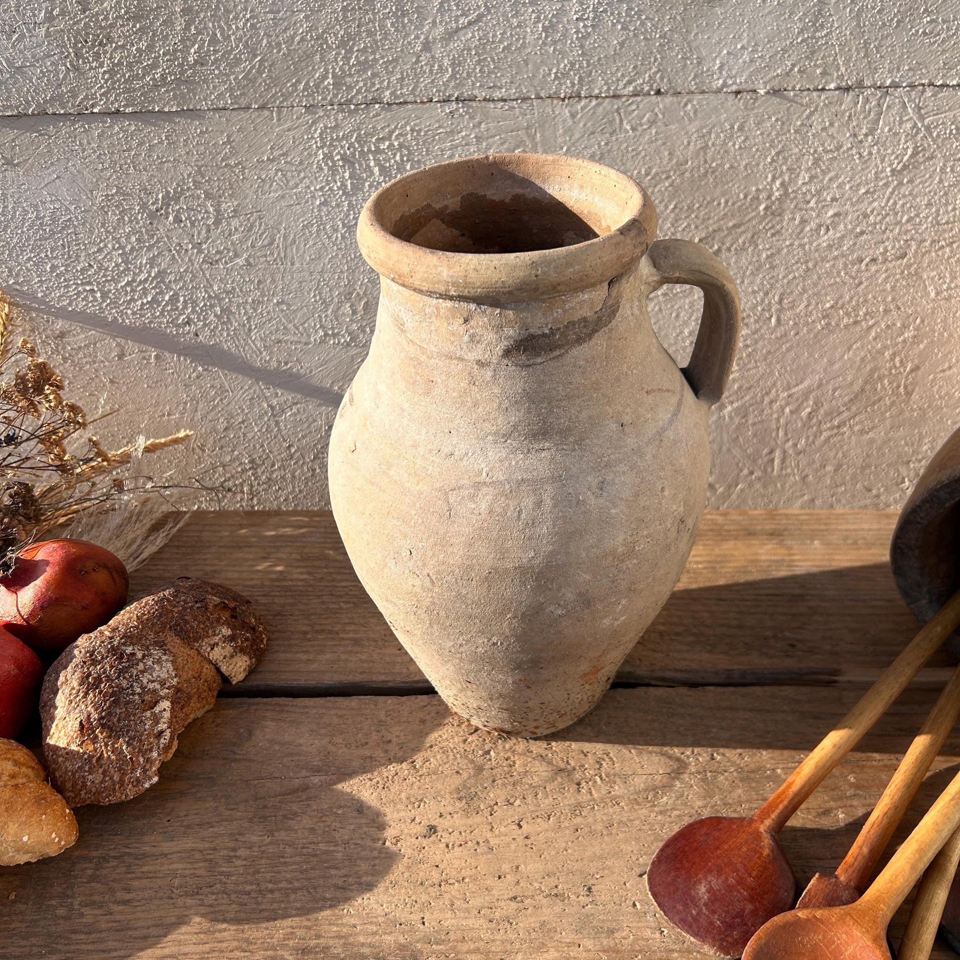 Clay vase, rustic vase, earthenware vase, pottery vase,  wabi sabi pottery, vase, primitive vessel, primitive vase, vessel, earthenware, rustic vessel, clay pot, large terracotta pot, france pottery, antique olive jar, flower vase, france conflit pot