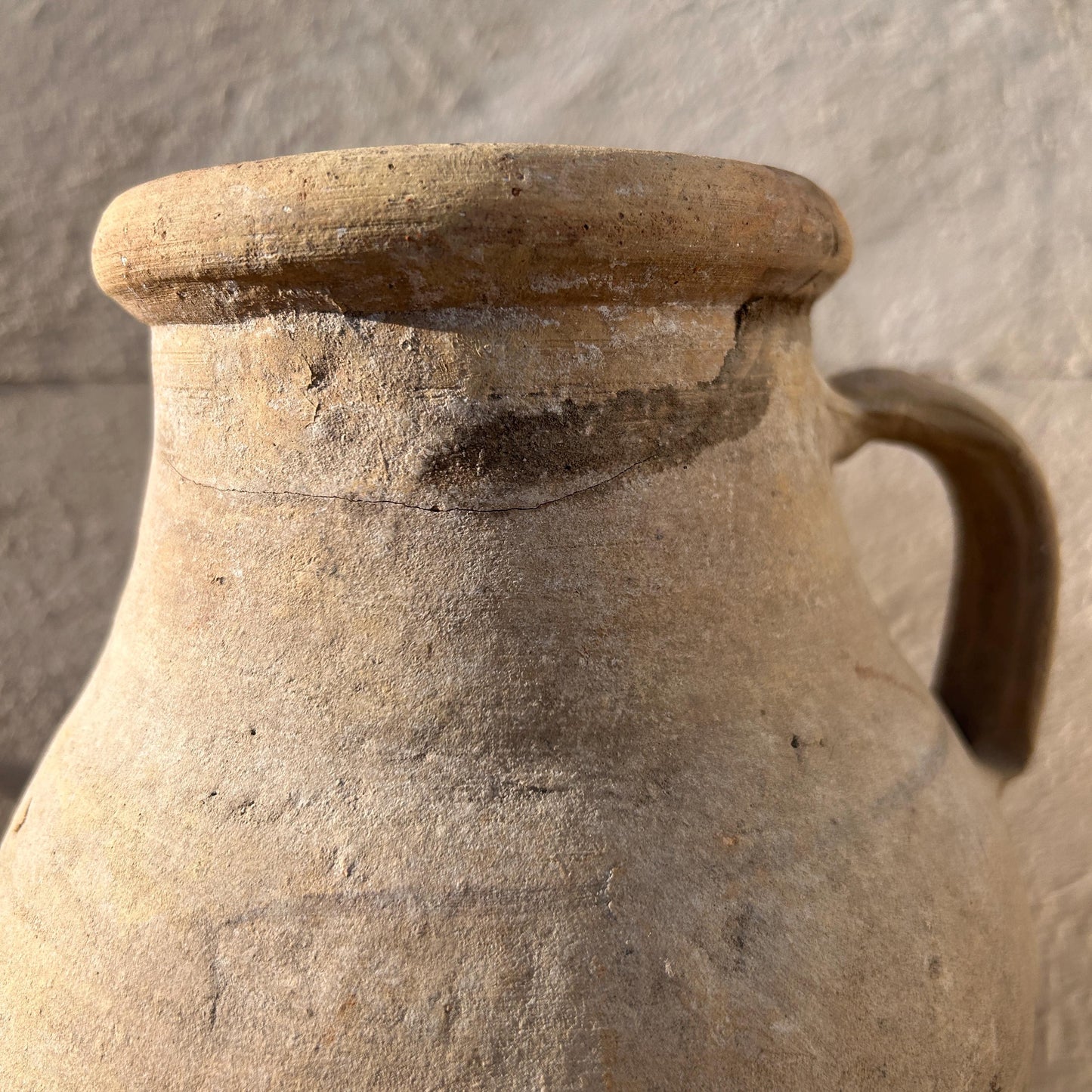 Clay vase, rustic vase, earthenware vase, pottery vase,  wabi sabi pottery, vase, primitive vessel, primitive vase, vessel, earthenware, rustic vessel, clay pot, large terracotta pot, france pottery, antique olive jar, flower vase, france conflit pot