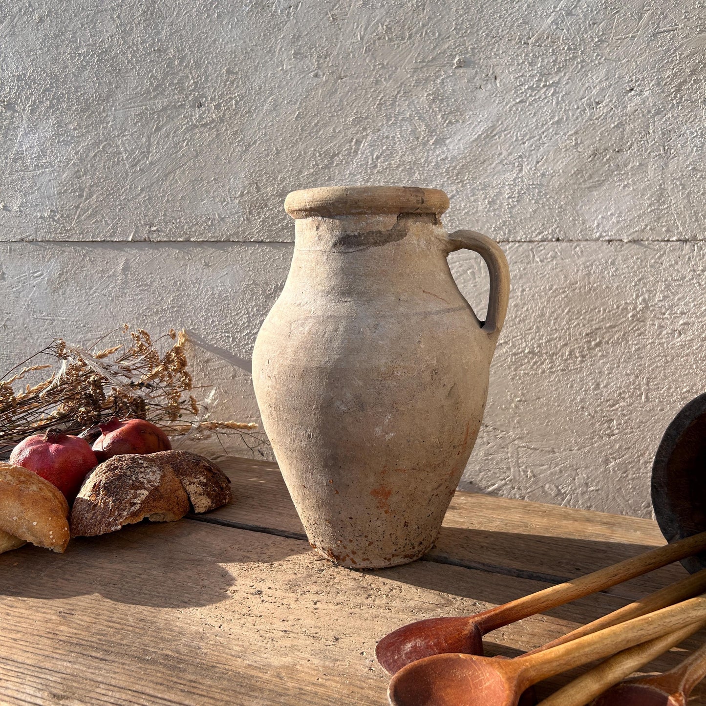 Clay vase, rustic vase, earthenware vase, pottery vase,  wabi sabi pottery, vase, primitive vessel, primitive vase, vessel, earthenware, rustic vessel, clay pot, large terracotta pot, france pottery, antique olive jar, flower vase, france conflit pot