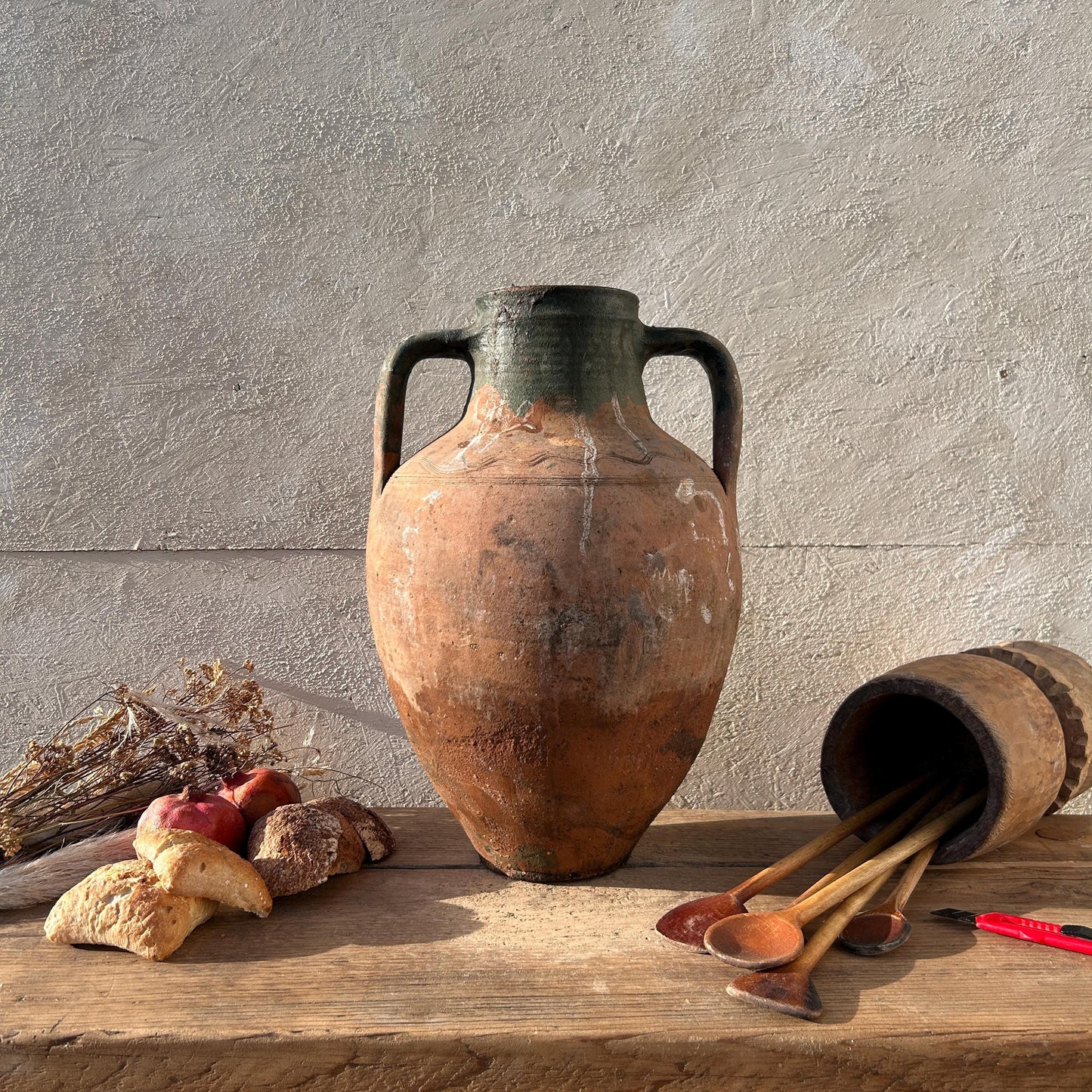 Clay vase, rustic vase, earthenware vase, pottery vase,  wabi sabi pottery, vase, primitive vessel, primitive vase, vessel, earthenware, rustic vessel, clay pot, large terracotta pot, france pottery, antique olive jar, flower vase, france conflit pot