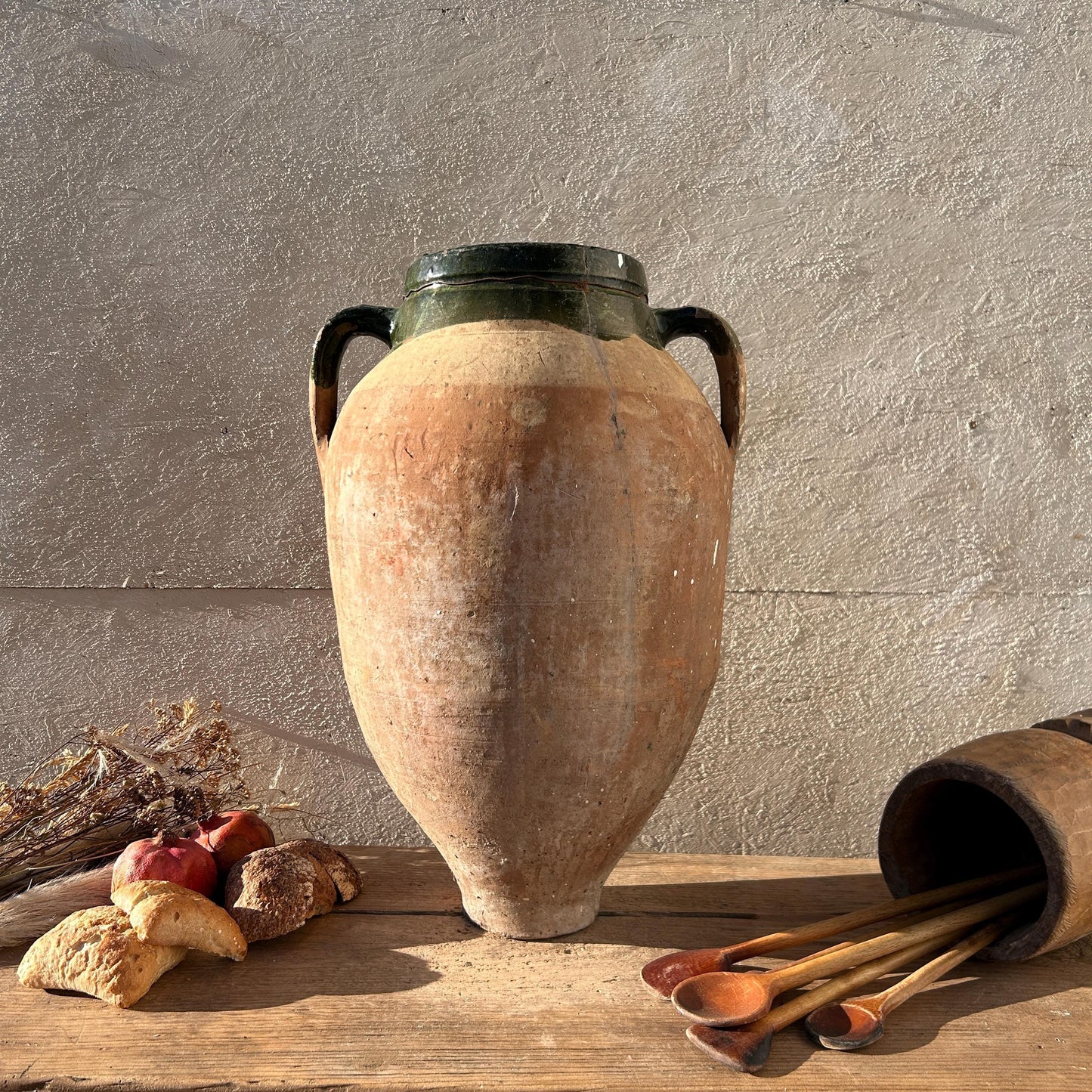 Clay vase, rustic vase, earthenware vase, pottery vase,  wabi sabi pottery, vase, primitive vessel, primitive vase, vessel, earthenware, rustic vessel, clay pot, large terracotta pot, france pottery, antique olive jar, flower vase, france conflit pot