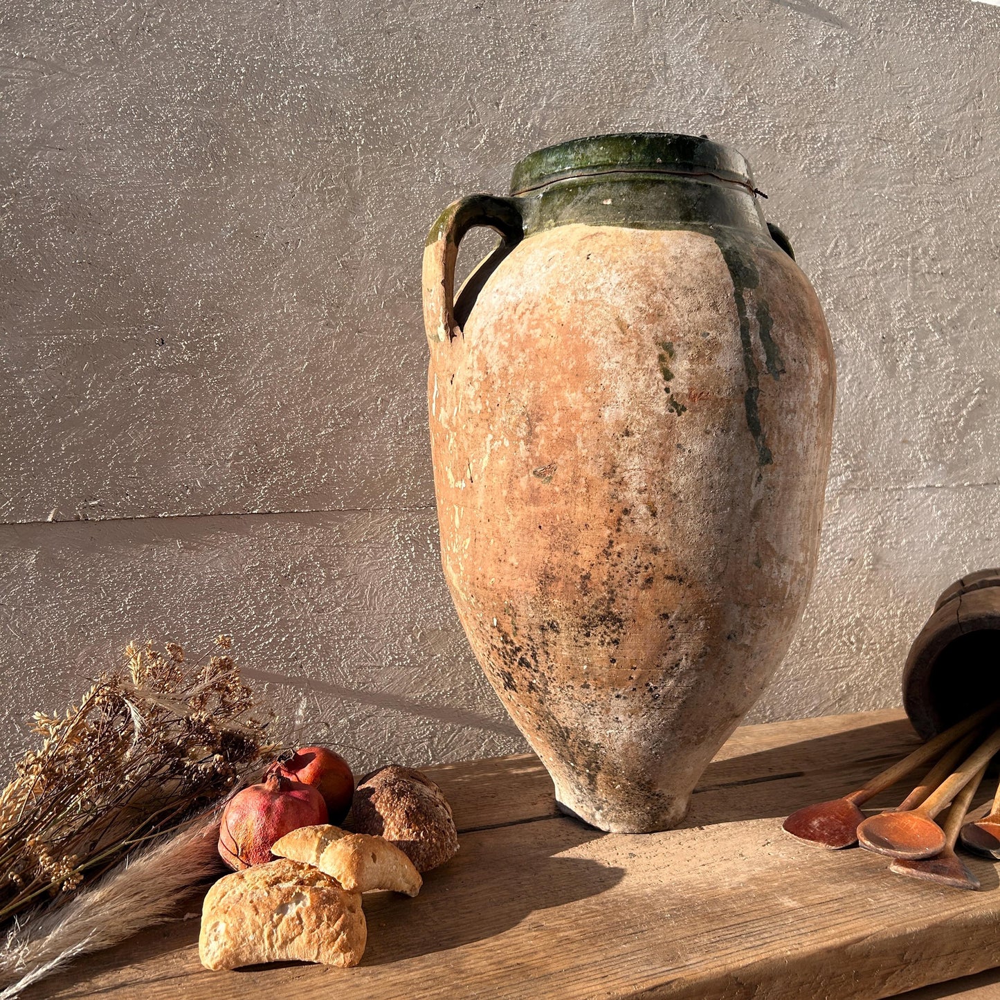 Clay vase, rustic vase, earthenware vase, pottery vase,  wabi sabi pottery, vase, primitive vessel, primitive vase, vessel, earthenware, rustic vessel, clay pot, large terracotta pot, france pottery, antique olive jar, flower vase, france conflit pot