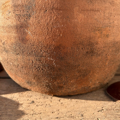 Clay vase, rustic vase, earthenware vase, pottery vase,  wabi sabi pottery, vase, primitive vessel, primitive vase, vessel, earthenware, rustic vessel, clay pot, large terracotta pot, france pottery, antique olive jar, flower vase, france conflit pot